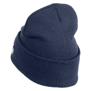 Veteran US Marine Corps Logo Embroidered 12 Inch Cuff Long Beanie Made in USA - Navy OSFM