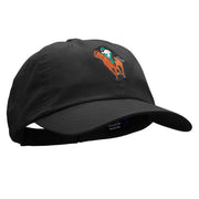 Horse Riding Jockey Embroidered Low Profile Dyed Cotton Twill Cap