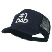 Number 1 DAD Embroidered Youth Foam Mesh Cap