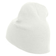 Fruit Symbol Embroidered 8 inch Acrylic Short beanie - White OSFM