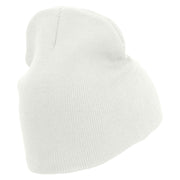 Fruit Symbol Embroidered 8 inch Acrylic Short beanie - White OSFM