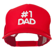 Number 1 DAD Embroidered Youth Foam Mesh Cap