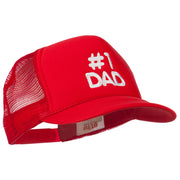 Number 1 DAD Embroidered Youth Foam Mesh Cap