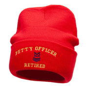 Petty Officer Veteran Embroidered Long Knitted Beanie