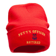 Petty Officer Veteran Embroidered Long Knitted Beanie