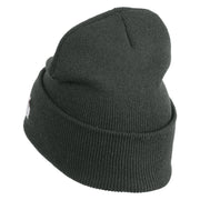 Veteran US Marine Corps Logo Embroidered 12 Inch Cuff Long Beanie Made in USA - Graphite OSFM