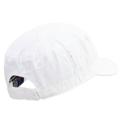 Text Bubble Embroidered Garment Washed Adjustable Army Cap - White OSFM