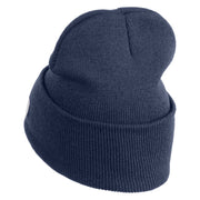 Retired US Marine Corps Logo Embroidered 12 Inch Cuff Long Beanie Made in USA - Navy OSFM