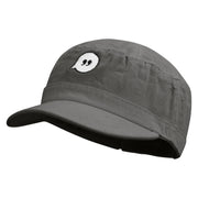 Text Bubble Embroidered Garment Washed Adjustable Army Cap - Grey OSFM