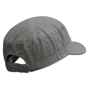 Text Bubble Embroidered Garment Washed Adjustable Army Cap - Grey OSFM