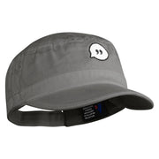 Text Bubble Embroidered Garment Washed Adjustable Army Cap - Grey OSFM