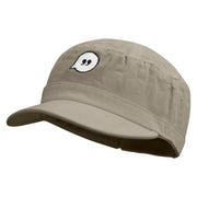 Text Bubble Embroidered Garment Washed Adjustable Army Cap - Khaki OSFM