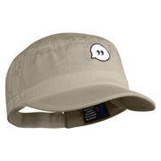 Text Bubble Embroidered Garment Washed Adjustable Army Cap - Khaki OSFM