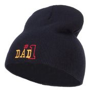 Number 1 Dad Outline Embroidered Short Beanie