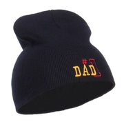 Number 1 Dad Outline Embroidered Short Beanie