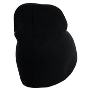 Veteran US Marine Corps Symbol Embroidered 8 Inch Short Beanie Made in USA - Black OSFM