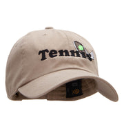 Tennis Rack and Ball Embroidered Unstructured Cotton Twill Washed Cap