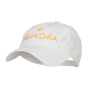 Number One Grandma Embroidered Washed Cap