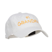 Number One Grandma Embroidered Washed Cap