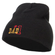 Number 1 Dad Outline Embroidered Short Beanie