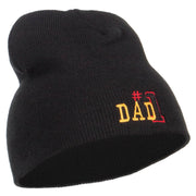 Number 1 Dad Outline Embroidered Short Beanie