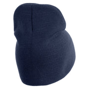 Veteran US Marine Corps Symbol Embroidered 8 Inch Short Beanie Made in USA - Navy OSFM