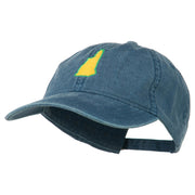 New Hampshire State Map Embroidered Washed Cotton Cap