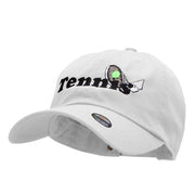 Tennis Rack and Ball Embroidered Unstructured Cotton Twill Washed Cap