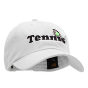 Tennis Rack and Ball Embroidered Unstructured Cotton Twill Washed Cap