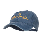 Number One Grandma Embroidered Washed Cap