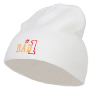 Number 1 Dad Outline Embroidered Short Beanie