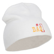 Number 1 Dad Outline Embroidered Short Beanie