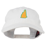 New Hampshire State Map Embroidered Washed Cotton Cap