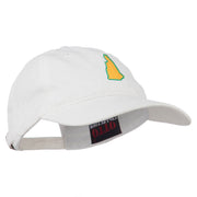 New Hampshire State Map Embroidered Washed Cotton Cap