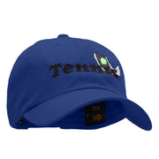 Tennis Rack and Ball Embroidered Unstructured Cotton Twill Washed Cap