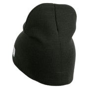Veteran US Marine Corps Symbol Embroidered 8 Inch Short Beanie Made in USA - Graphite OSFM