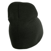 Veteran US Marine Corps Symbol Embroidered 8 Inch Short Beanie Made in USA - Graphite OSFM