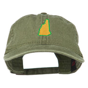 New Hampshire State Map Embroidered Washed Cotton Cap