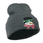 Snowman's Head with Scarf Embroidered Beanie