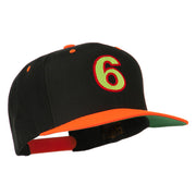 Arial Number 6 Embroidered Classic Two Tone Cap