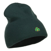 Mini Shamrock Embroidered Short Beanie