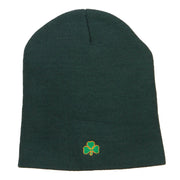 Mini Shamrock Embroidered Short Beanie