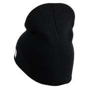 Retired US Marine Corps Symbol Embroidered 8 Inch Short Beanie Made in USA - Black OSFM