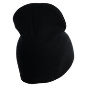 Retired US Marine Corps Symbol Embroidered 8 Inch Short Beanie Made in USA - Black OSFM