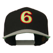 Arial Number 6 Embroidered Classic Two Tone Cap