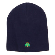 Mini Shamrock Embroidered Short Beanie