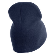 Retired US Marine Corps Symbol Embroidered 8 Inch Short Beanie Made in USA - Navy OSFM