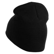 Love Donuts Embroidered 8 Inch Knitted Short Beanie - Black OSFM