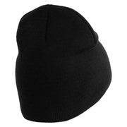 Love Donuts Embroidered 8 Inch Knitted Short Beanie - Black OSFM