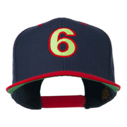 Arial Number 6 Embroidered Classic Two Tone Cap